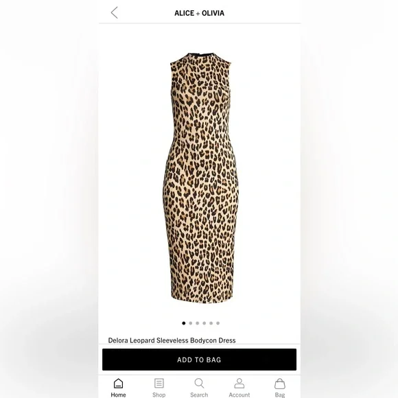 Alice + Olivia Delora Leopard Sleeveless Bodycon Dress NWT - Picture 4 of 8